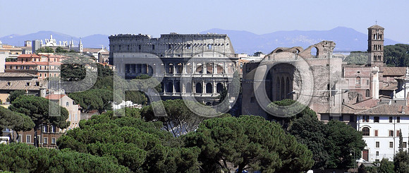 A Rome skyline centered on the Coliseum
